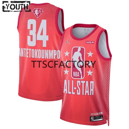 Canotte Bambino Milwaukee Bucks Giannis Antetokounmpo 34 2022 All-Star Jordan Brand Rosso Swingman